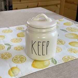 Rae Dunn White Ceramic Storage Jar (keep)